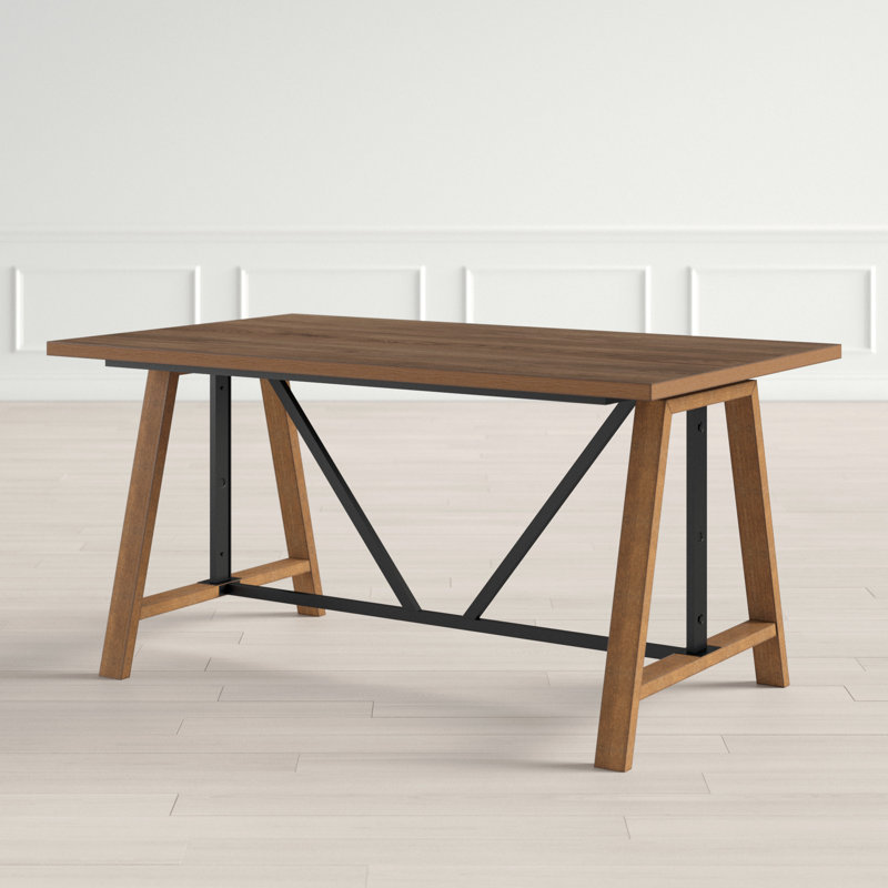 Ailith Metal and Distressed Wood Standing Desk & Reviews Joss & Main